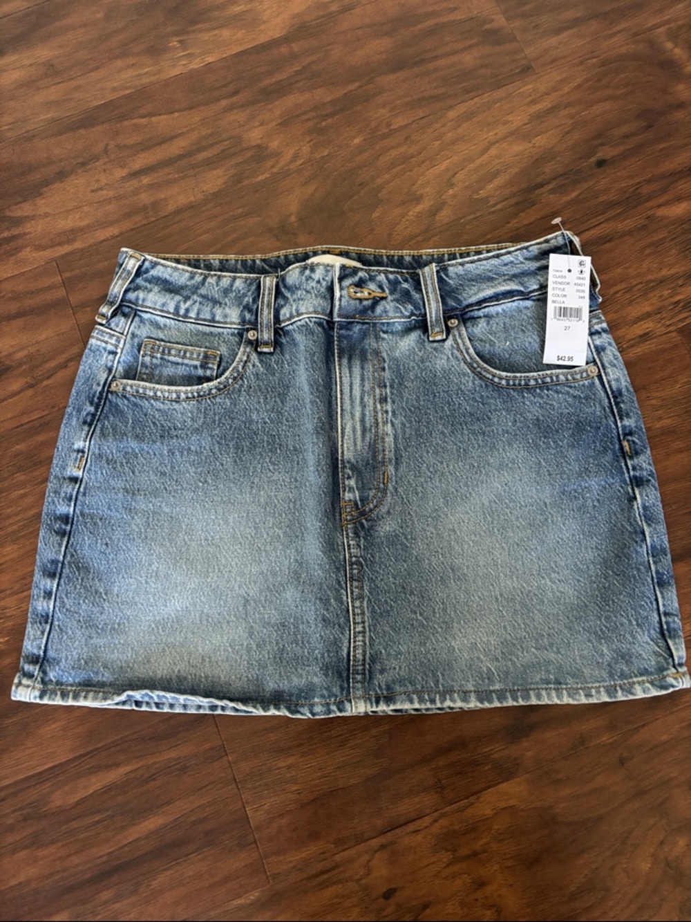 PacSun Light Wash Denim Mini Skirt